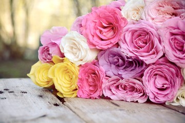 Grußkarte -  Rosenstrauß - Muttertag - Geburtstag - Valentinstag