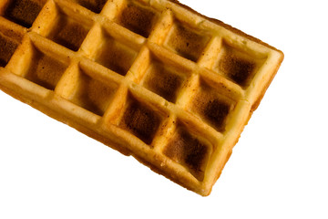 Belgian waffle isolated on the white background
