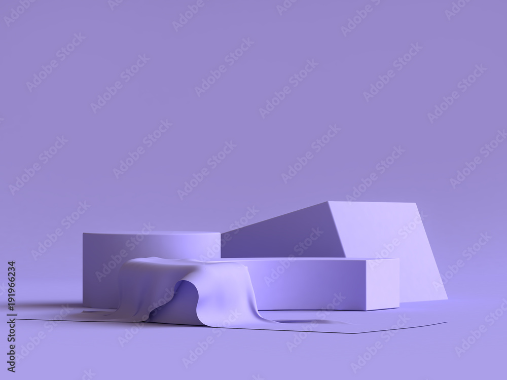 Aufkleber abstract geometric shape violet-purple minimal background 3d rendering