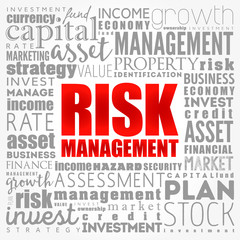 Risk Management word cloud collage, business concept background
