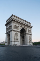Fototapeta na wymiar The Arc de Triomphe in the evening , Paris, France