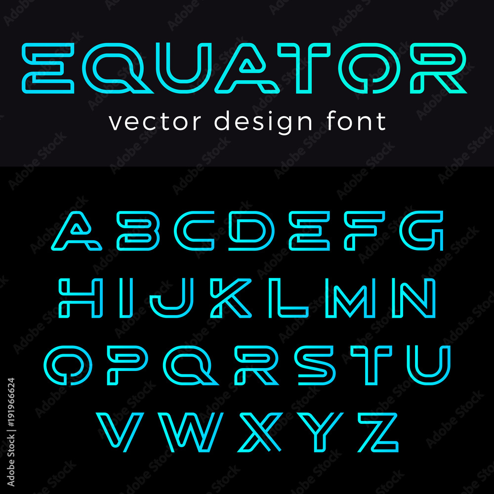 Fototapete monogram logo font vector alphabet design negative space linear style..abc letter logotype templates