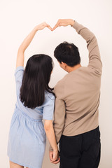 Couple in love. Woman hugging her husband