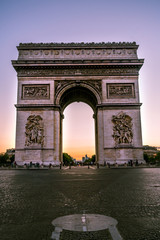 Fototapeta na wymiar Evening sky of The ARC de Triomphe , Paris, France