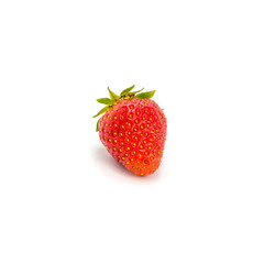 Photo of red strawberry isolated on white background
