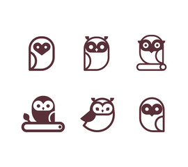 Owl  vector icon collection. 