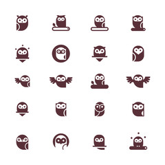 Owl  vector icon collection. 