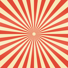 Striped lines pattern paper. Retro radius burst red color background.