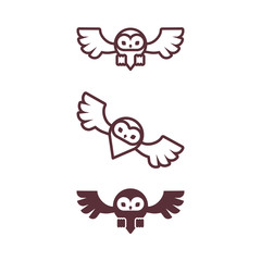 Owl  vector icon collection. 