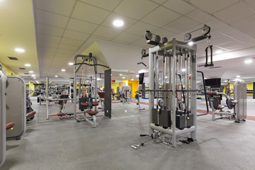 Interior of a gym with equipment