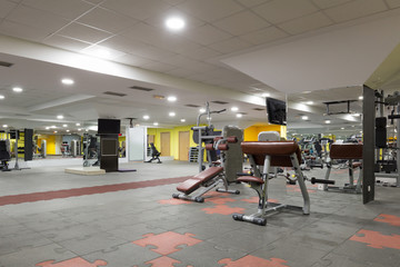 Interior of a gym with equipment