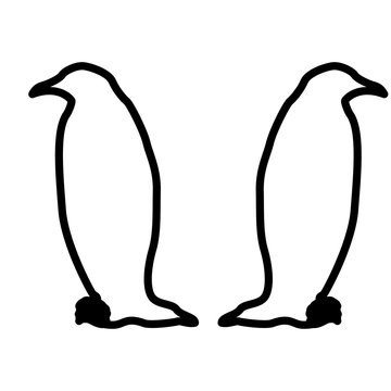 Penguin icon Black color fill It is flat style