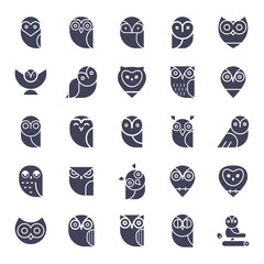 Owl  vector icon collection. 