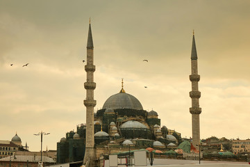 Fototapeta na wymiar Blue mosque in Istanbul Turkey - architecture religion