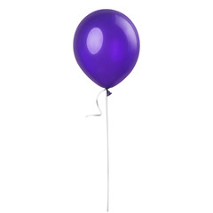 Violet air balloon isolated on a white background. Party decoration for celebrations and birthday