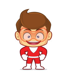 Clipart picture of a smiling superhero cartoon character