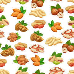 Seamless pattern with nuts