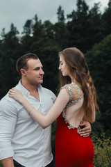 Fototapeta premium Fall in love in the mountain forest