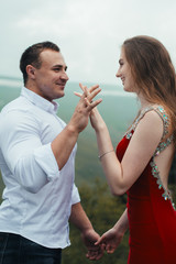 Fall in love in the mountain forest