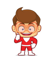 Clipart picture of a superhero cartoon character giving thumbs up