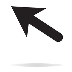 arrow icon on white background. black arrow sign. flat style. arrow with shadow.