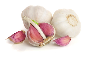 garlic isolated on white background close up