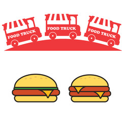Fototapeta premium Fast food snacks and drinks flat vector icons. Fastfood icons. Snack bag vector food
