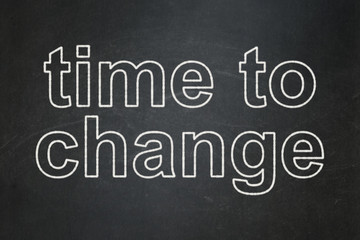 Fototapeta na wymiar Time concept: text Time to Change on Black chalkboard background