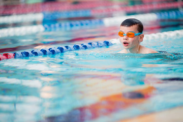 Boy swimming Freestyle