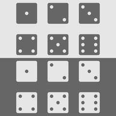 Board game. Set of white, gray cubes