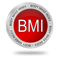 BMI - Body Mass Index Button - 3D illustration