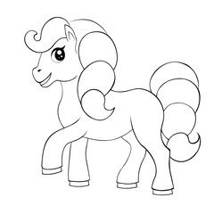 Sketch of a horse for coloring.