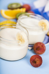Yogurt with tropical fruits