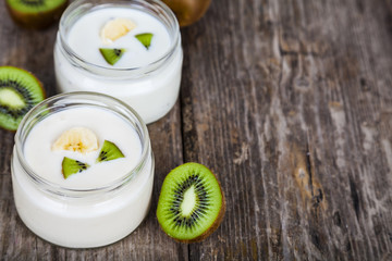 Yogurt with tropical fruits