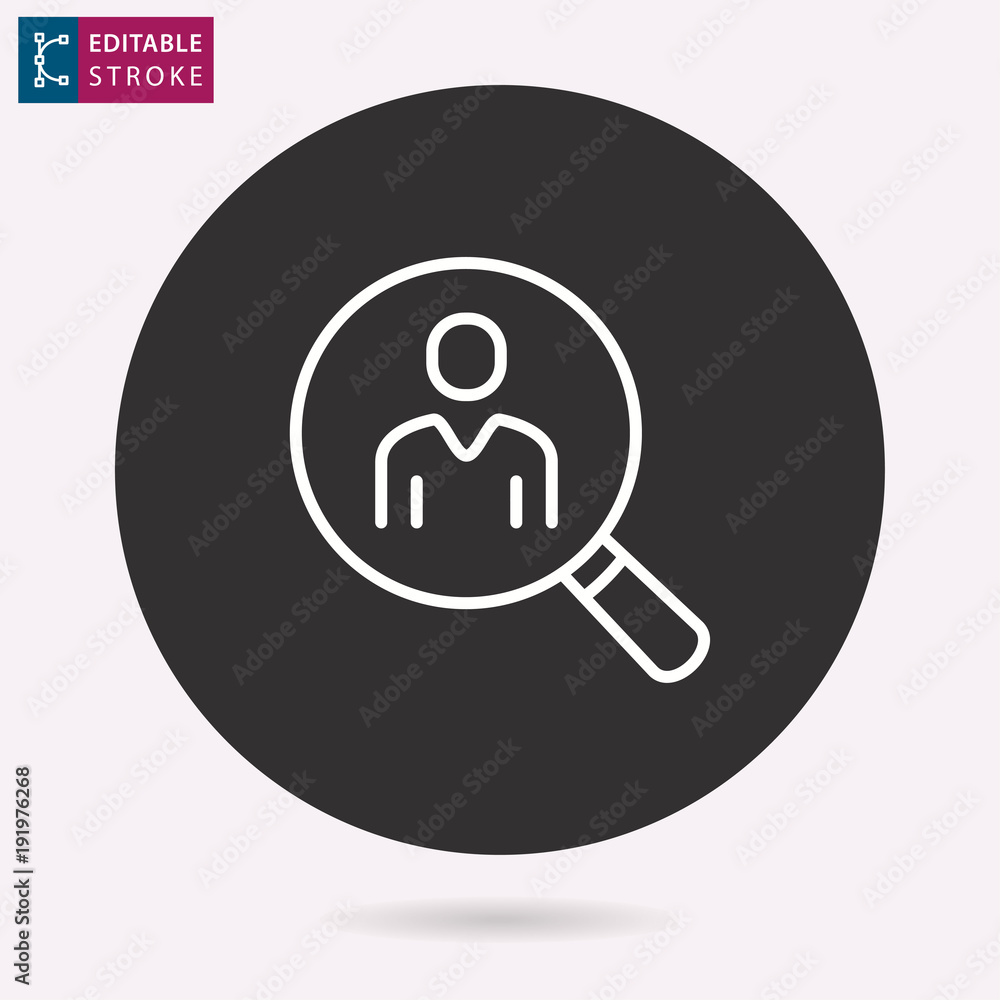 Wall mural management consulting line vector icon. editable stroke.