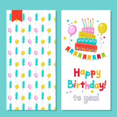 Happy birthday. The invitation to the birthday in the style of a circus show. Vector illustration.