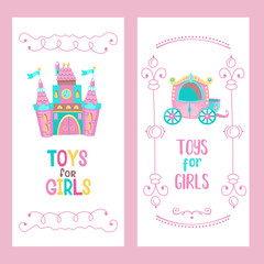 Obraz premium Toys for little princesses. Set of vector cliparts.