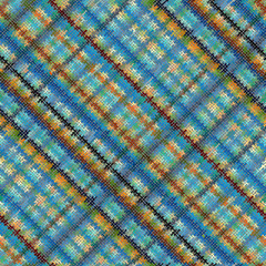 Seamless background pattern. Imitation of a texture of rough canvas painted with plaid pattern.