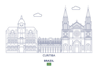 Fototapeta premium Curitiba City Skyline, Brazil