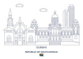 Fototapeta na wymiar Durban City Skyline, South Africa