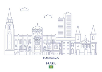 Plakat Fortaleza City Skyline, Brazil