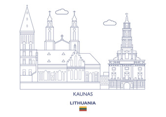 Fototapeta na wymiar Kaunas City Skyline, Lithuania