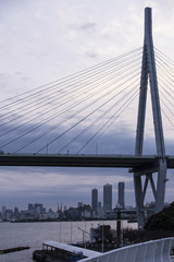 Fototapeta premium Stadtpanorama von Osaka in Japan.