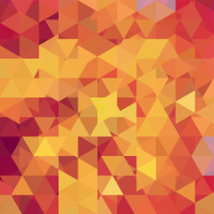 Geometric pattern, triangles vector background in yellow, orange  tones. Illustration pattern