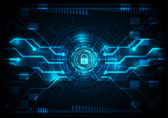 Malware Ransomware virus encrypted files and show key padlock circuit line and gear background. Vector illustration cybercrime and cyber security concept.