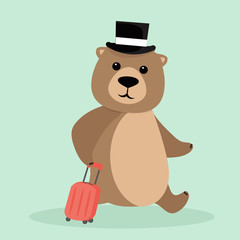 Obraz premium Lonely teddy Bear travelling