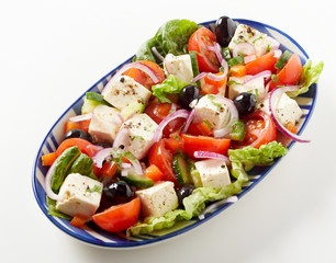 Side dish of healthy fresh Greek salad