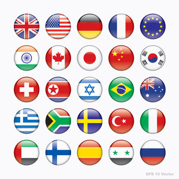Flag of world, Vector icons