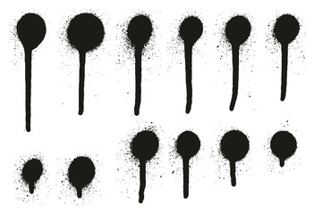 Spray Paint High Detail Drip Dots Abstract Vector Backgrounds Set 13