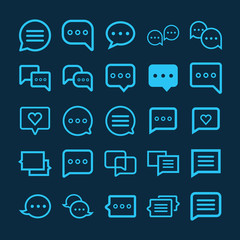 Speech bubble icons. Vector illustration.